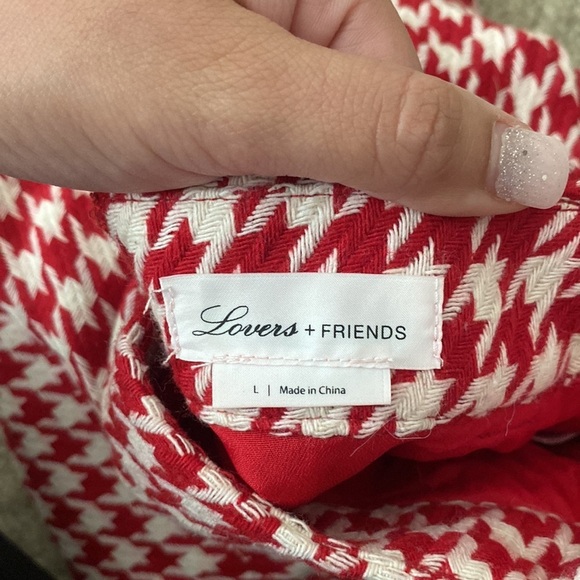 Lovers + friend red houndstooth pants - Picture 3 of 9
